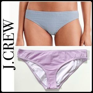 NWT JCrew Seersucker Striped Bikini Bottoms